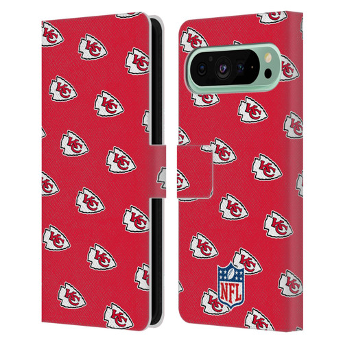 NFL Kansas City Chiefs Artwork Patterns Leather Book Wallet Case Cover For Google Pixel 9 Pro XL