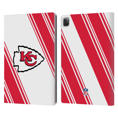 NFL Kansas City Chiefs Artwork Stripes Leather Book Wallet Case Cover For Apple iPad Pro 13 M4 2024
