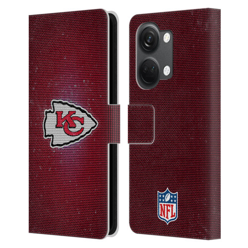 NFL Kansas City Chiefs Artwork LED Leather Book Wallet Case Cover For OnePlus Nord 3 5G