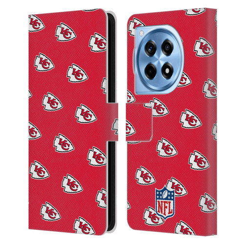 NFL Kansas City Chiefs Artwork Patterns Leather Book Wallet Case Cover For OnePlus 12R