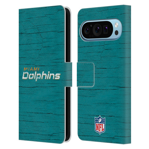 NFL Miami Dolphins Logo Distressed Look Leather Book Wallet Case Cover For Google Pixel 9 / Pixel 9 Pro NFL Miami Dolphins Logo Distressed Look Leather Book Wallet Case Cover For Google Pixel 9 / Pixel 9 Pro