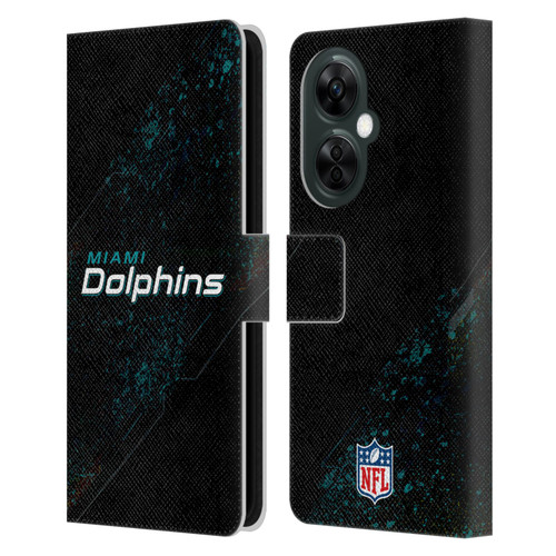 NFL Miami Dolphins Logo Blur Leather Book Wallet Case Cover For OnePlus Nord CE 3 Lite 5G