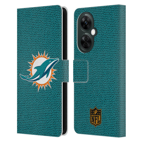 NFL Miami Dolphins Logo Football Leather Book Wallet Case Cover For OnePlus Nord CE 3 Lite 5G