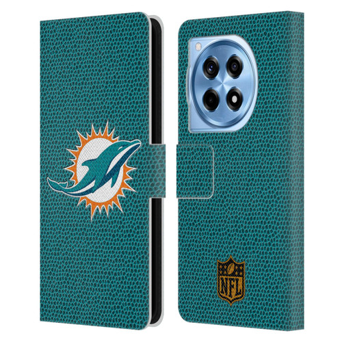 NFL Miami Dolphins Logo Football Leather Book Wallet Case Cover For OnePlus 12R