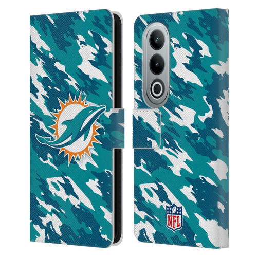 NFL Miami Dolphins Logo Camou Leather Book Wallet Case Cover For OPPO OnePlus Ace 3V 5G