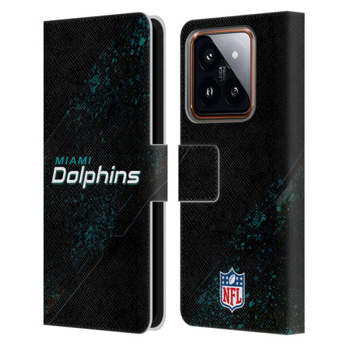 NFL Miami Dolphins Logo Blur Leather Book Wallet Case Cover For Xiaomi 14