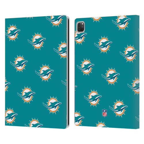 NFL Miami Dolphins Artwork Patterns Leather Book Wallet Case Cover For Apple iPad Pro 13 M4 2024