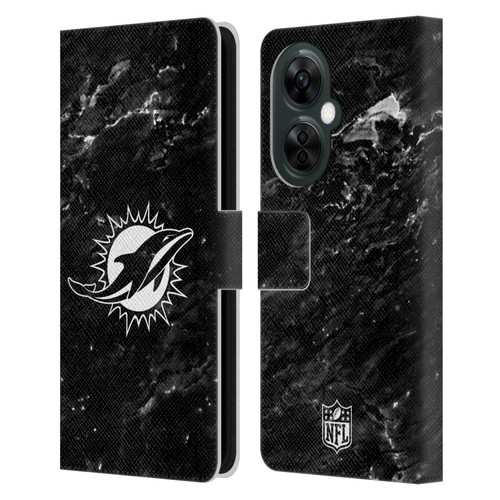 NFL Miami Dolphins Artwork Marble Leather Book Wallet Case Cover For OnePlus Nord CE 3 Lite 5G