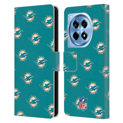 NFL Miami Dolphins Artwork Patterns Leather Book Wallet Case Cover For OnePlus 12R