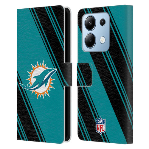 NFL Miami Dolphins Artwork Stripes Leather Book Wallet Case Cover For Xiaomi Redmi Note 13/13 Pro 5G