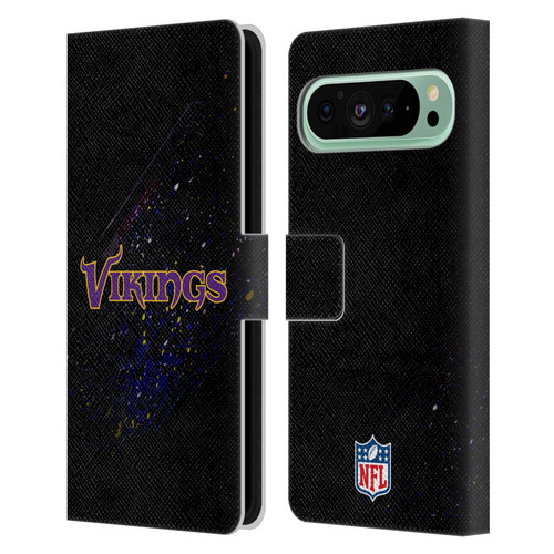 NFL Minnesota Vikings Logo Blur Leather Book Wallet Case Cover For Google Pixel 9 Pro XL