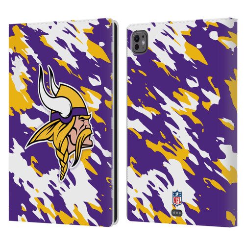NFL Minnesota Vikings Logo Camou Leather Book Wallet Case Cover For Apple iPad Pro 11 M4 2024 NFL Minnesota Vikings Logo Camou Leather Book Wallet Case Cover For Apple iPad Pro 11 M4 2024