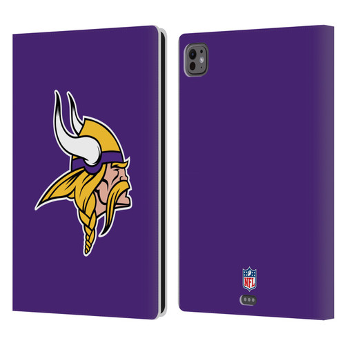 NFL Minnesota Vikings Logo Plain Leather Book Wallet Case Cover For Apple iPad Pro 11 M4 2024 NFL Minnesota Vikings Logo Plain Leather Book Wallet Case Cover For Apple iPad Pro 11 M4 2024