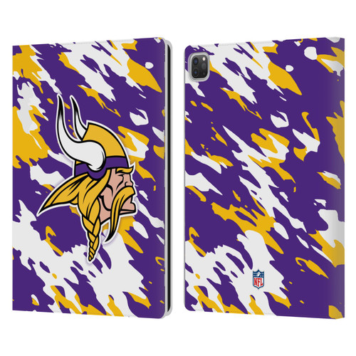 NFL Minnesota Vikings Logo Camou Leather Book Wallet Case Cover For Apple iPad Pro 13 M4 2024