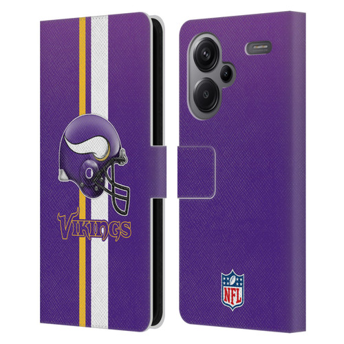 NFL Minnesota Vikings Logo Helmet Leather Book Wallet Case Cover For Xiaomi Redmi Note 13 Pro Plus 5G