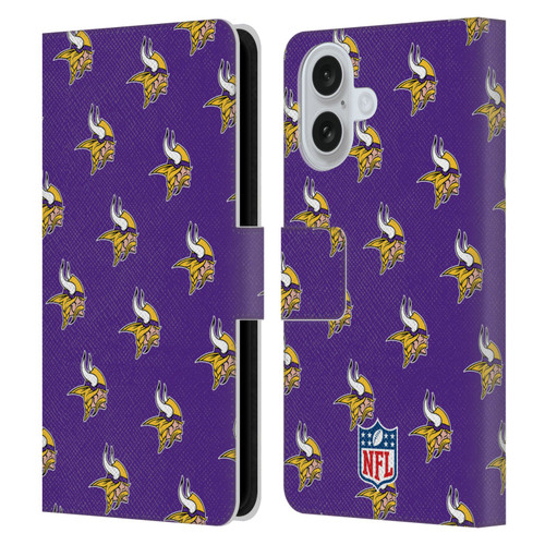 NFL Minnesota Vikings Artwork Patterns Leather Book Wallet Case Cover For Apple iPhone 16