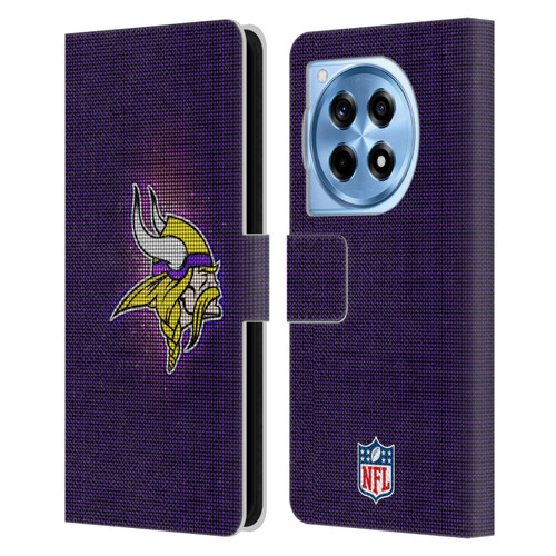 NFL Minnesota Vikings Artwork LED Leather Book Wallet Case Cover For OnePlus 12R