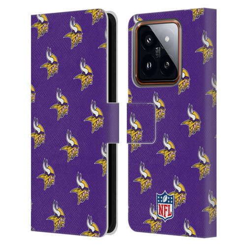 NFL Minnesota Vikings Artwork Patterns Leather Book Wallet Case Cover For Xiaomi 14