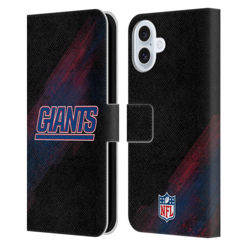 NFL New York Giants Logo Blur Leather Book Wallet Case Cover For Apple iPhone 16 Plus NFL New York Giants Logo Blur Leather Book Wallet Case Cover For Apple iPhone 16 Plus