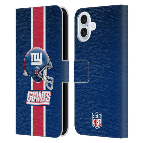 NFL New York Giants Logo Helmet Leather Book Wallet Case Cover For Apple iPhone 16 Plus NFL New York Giants Logo Helmet Leather Book Wallet Case Cover For Apple iPhone 16 Plus