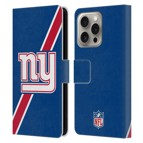 NFL New York Giants Logo Stripes Leather Book Wallet Case Cover For Apple iPhone 16 Pro NFL New York Giants Logo Stripes Leather Book Wallet Case Cover For Apple iPhone 16 Pro