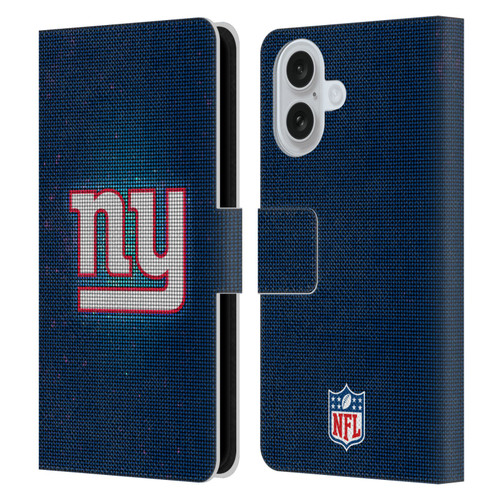NFL New York Giants Artwork LED Leather Book Wallet Case Cover For Apple iPhone 16