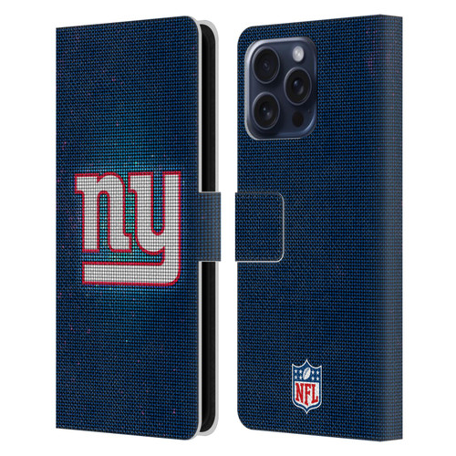 NFL New York Giants Artwork LED Leather Book Wallet Case Cover For Apple iPhone 16 Pro Max