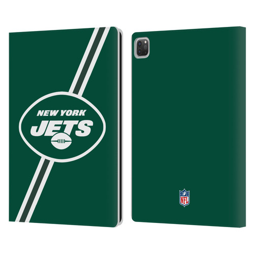 NFL New York Jets Logo Stripes Leather Book Wallet Case Cover For Apple iPad Pro 13 M4 2024