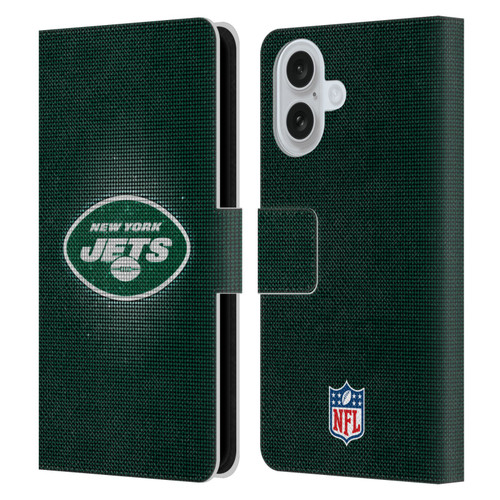 NFL New York Jets Artwork LED Leather Book Wallet Case Cover For Apple iPhone 16