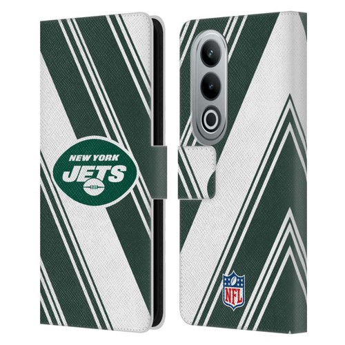 NFL New York Jets Artwork Stripes Leather Book Wallet Case Cover For OPPO OnePlus Ace 3V 5G
