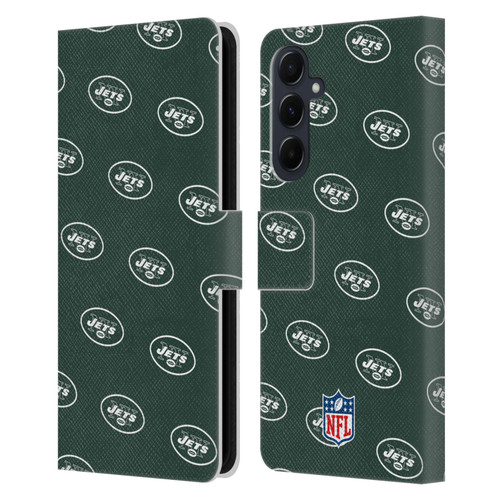 NFL New York Jets Artwork Patterns Leather Book Wallet Case Cover For Samsung Galaxy A55 5G