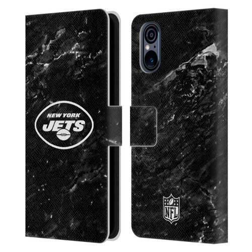NFL New York Jets Artwork Marble Leather Book Wallet Case Cover For Sony Xperia 5 V 5G