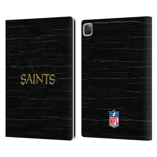 NFL New Orleans Saints Logo Distressed Look Leather Book Wallet Case Cover For Apple iPad Pro 13 M4 2024
