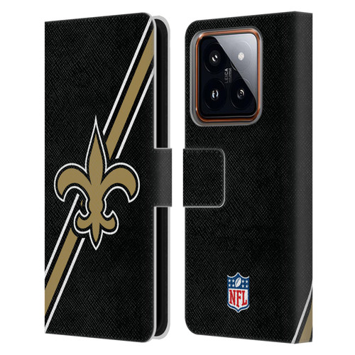 NFL New Orleans Saints Logo Stripes Leather Book Wallet Case Cover For Xiaomi 14
