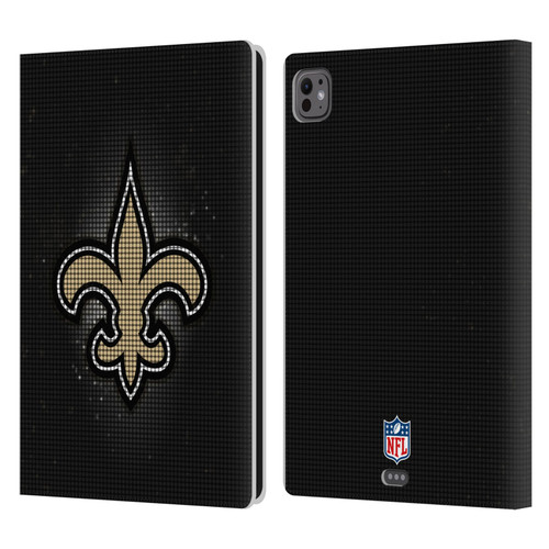 NFL New Orleans Saints Artwork LED Leather Book Wallet Case Cover For Apple iPad Pro 11 M4 2024