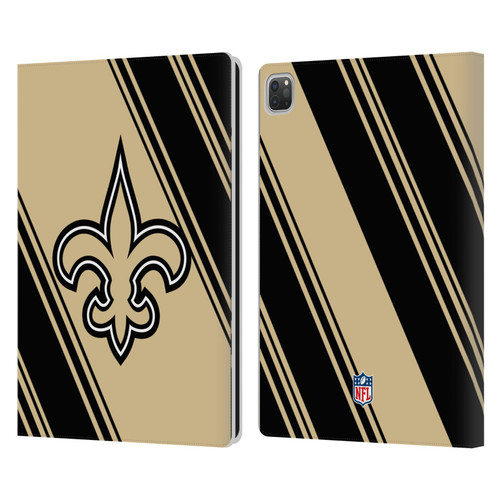 NFL New Orleans Saints Artwork Stripes Leather Book Wallet Case Cover For Apple iPad Pro 13 M4 2024