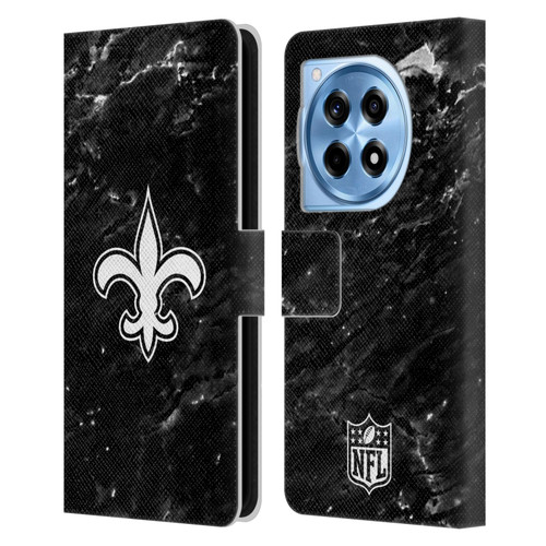 NFL New Orleans Saints Artwork Marble Leather Book Wallet Case Cover For OnePlus 12R