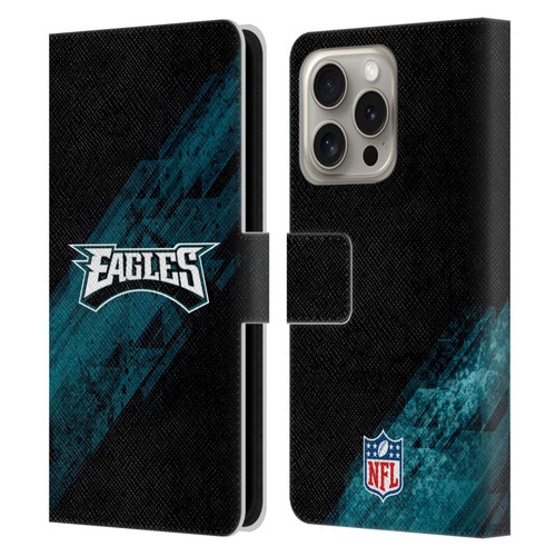 NFL Philadelphia Eagles Logo Blur Leather Book Wallet Case Cover For Apple iPhone 16 Pro