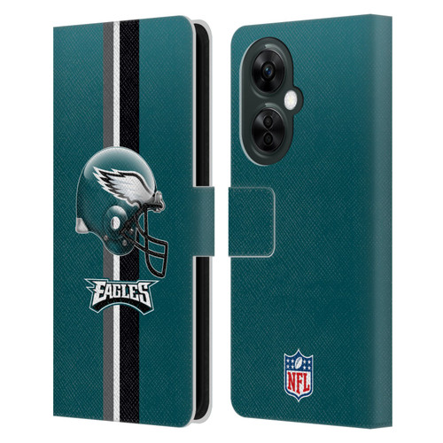 NFL Philadelphia Eagles Logo Helmet Leather Book Wallet Case Cover For OnePlus Nord CE 3 Lite 5G