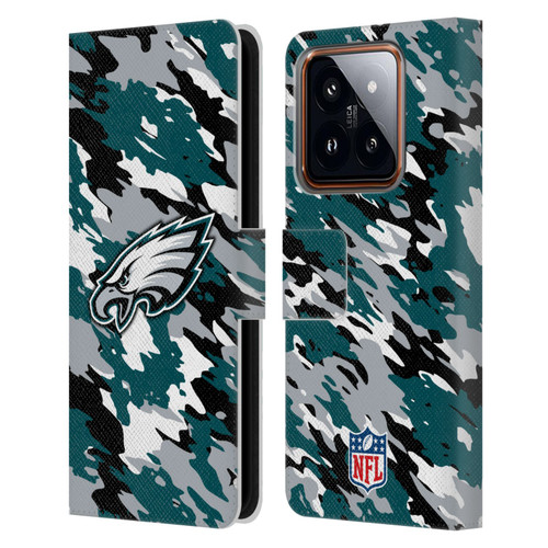 NFL Philadelphia Eagles Logo Camou Leather Book Wallet Case Cover For Xiaomi 14
