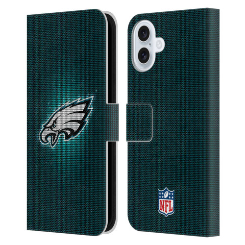 NFL Philadelphia Eagles Artwork LED Leather Book Wallet Case Cover For Apple iPhone 16 Plus