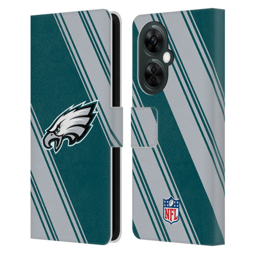 NFL Philadelphia Eagles Artwork Stripes Leather Book Wallet Case Cover For OnePlus Nord CE 3 Lite 5G
