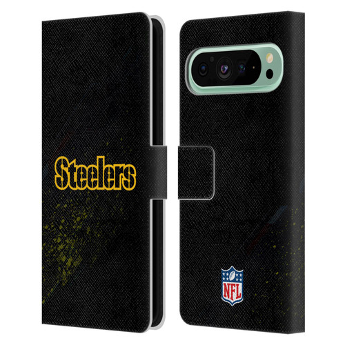 NFL Pittsburgh Steelers Logo Blur Leather Book Wallet Case Cover For Google Pixel 9 Pro XL