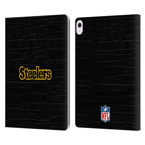 NFL Pittsburgh Steelers Logo Distressed Look Leather Book Wallet Case Cover For Apple iPad Air 13 2024