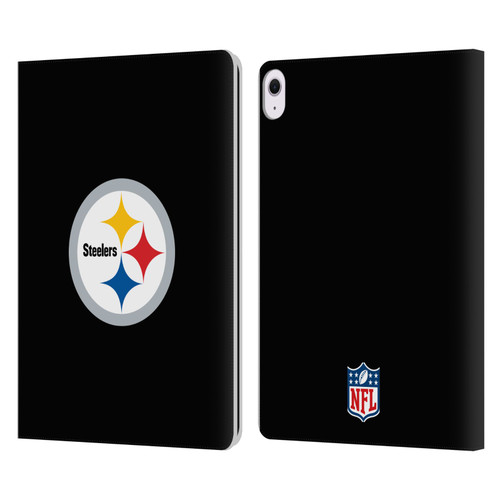 NFL Pittsburgh Steelers Logo Plain Leather Book Wallet Case Cover For Apple iPad Air 13 2024