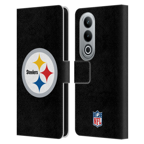 NFL Pittsburgh Steelers Logo Plain Leather Book Wallet Case Cover For OPPO OnePlus Ace 3V 5G