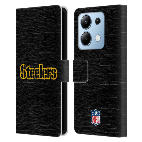 NFL Pittsburgh Steelers Logo Distressed Look Leather Book Wallet Case Cover For Xiaomi Redmi Note 13/13 Pro 5G