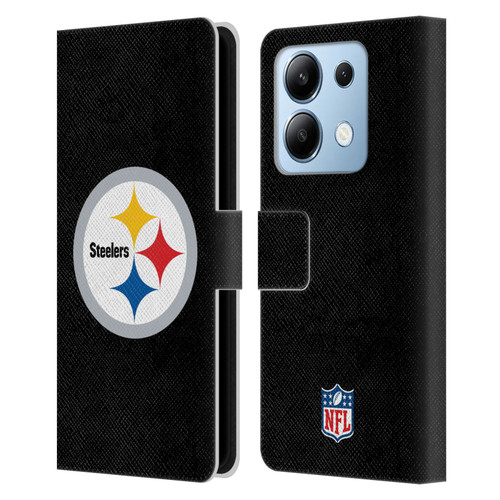 NFL Pittsburgh Steelers Logo Plain Leather Book Wallet Case Cover For Xiaomi Redmi Note 13/13 Pro 5G