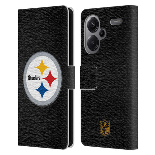 NFL Pittsburgh Steelers Logo Football Leather Book Wallet Case Cover For Xiaomi Redmi Note 13 Pro Plus 5G