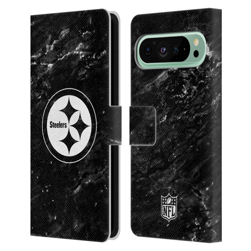 NFL Pittsburgh Steelers Artwork Marble Leather Book Wallet Case Cover For Google Pixel 9 Pro XL